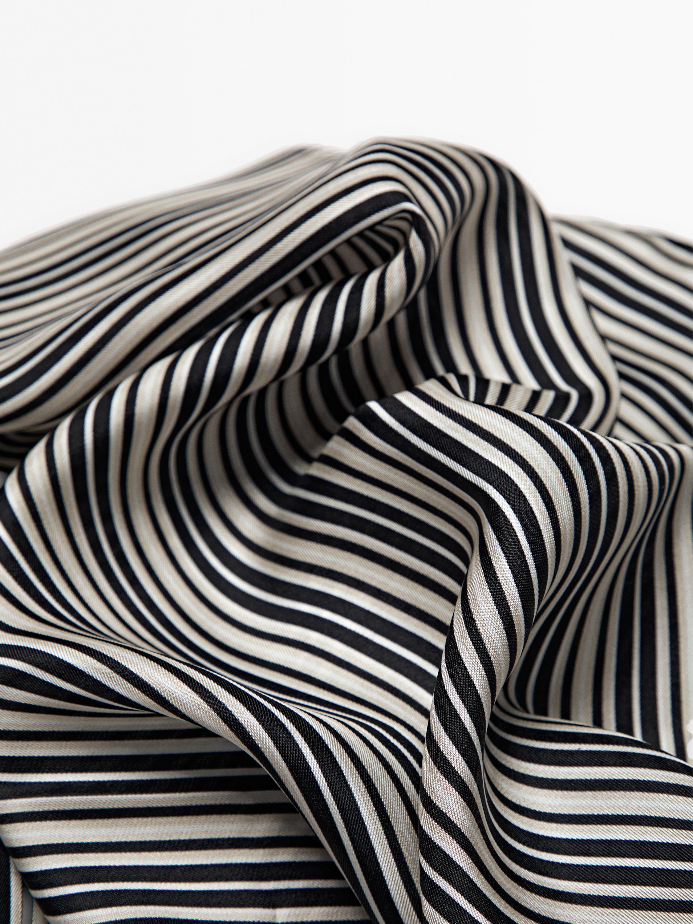 100% silk striped scarf